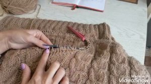 Как вязать V-образный вырез горловины спицами