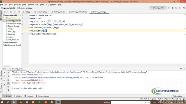 Python OpenCV | cv2.circle() method | Draw circle in python using opencv | Love Programming смотреть онлайн