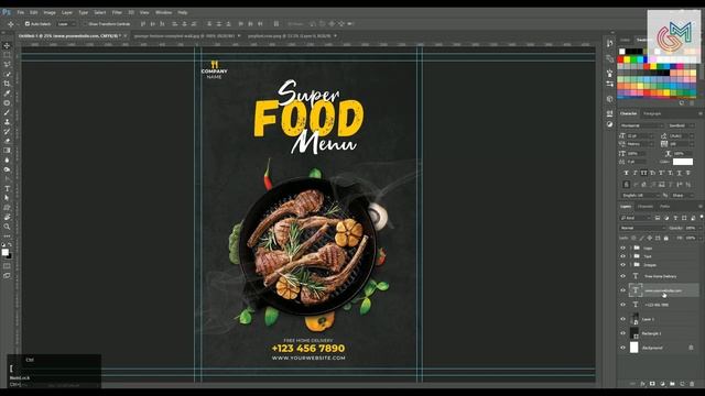 How to Design Food Flyer (Front & Back) | Adobe Photoshop Tutorial | Speed Art | Grafix Mentor смотреть онлайн