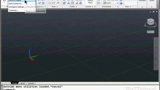 AutoCAD 3D - 3D Workspace Overview - for versions 2009, 2010, 2011, 2012, 2013 & 2014 смотреть онлайн