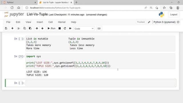 Python List Vs Tupple || Clear Explanation With Examples смотреть онлайн