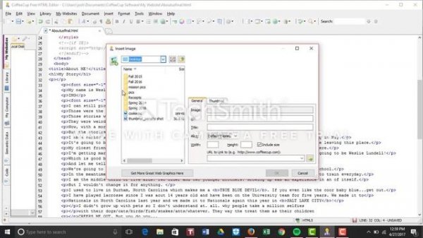 CoffeeCup HTML Editor tutorial