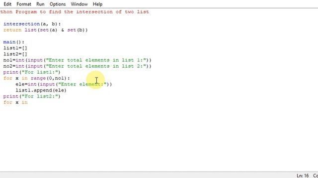 Python Program to find the intersection of two list смотреть онлайн