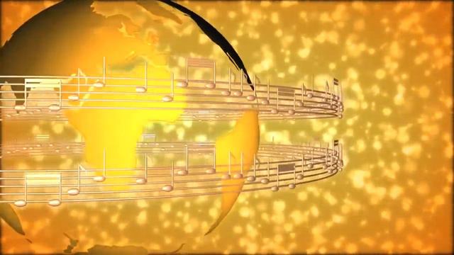 Футаж Земля и ноты вокруг