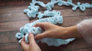 Плед из плюшевой пряжи Ализе Пуффи/Alize Puffy просто и быстро без спиц и крючка