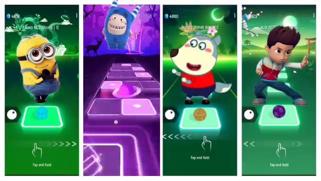 Minions tiles hop ? Oddbods yellow ? Woolfo baby ? paw rider tiles hop gaming смотреть онлайн