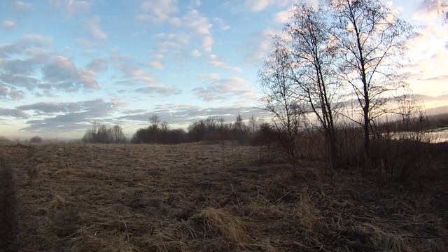 Раннее апрельское утро на заброшенной сельской дороге. смотреть онлайн