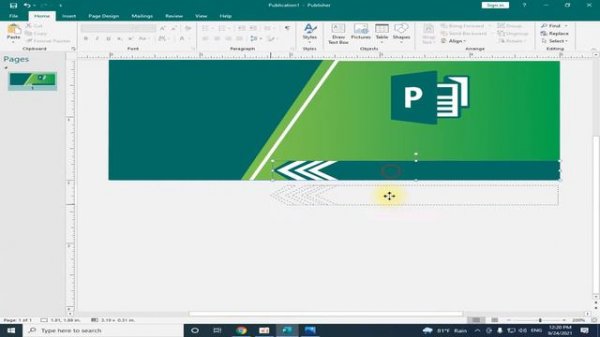 Microsoft Publisher 2016, How to create banner