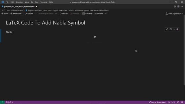 Jupyter Notebook | Markdown | LaTeX | How to Add A Nabla Symbol смотреть онлайн