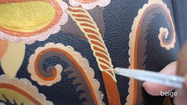 BATIK Inspired Hand Painted Leather Bag | Timelapse Process | Custom Painted Bag