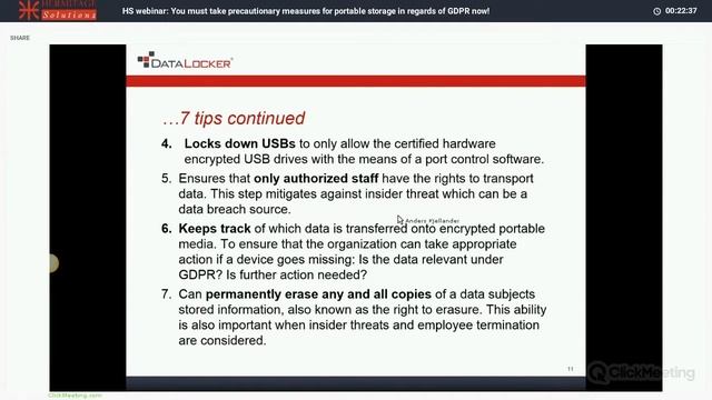 HS webinar: You must take precautionary measures for portable storage in regards of GDPR now! смотреть онлайн