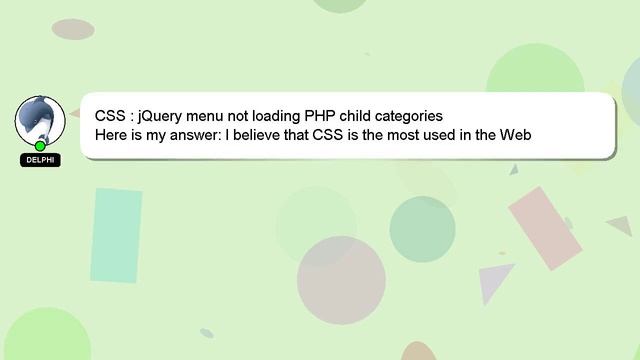CSS : jQuery menu not loading PHP child categories смотреть онлайн