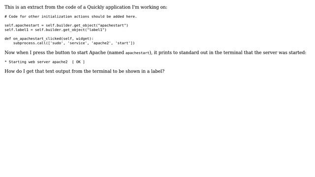How do I capture the output of a command and put it in a label? смотреть онлайн
