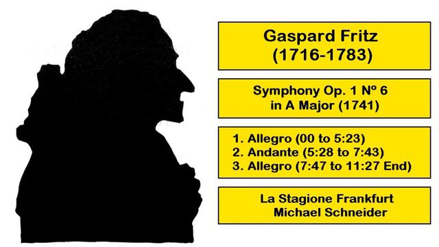 Gaspard Fritz (1716-1783) - Symphony Op. 1 Nº 6 in A Major (1741) смотреть онлайн