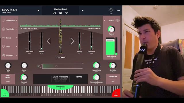 SWAM Clarinet V3 Solo on the EWI - Omri Abramov #audiomodeling #omriabramov смотреть онлайн