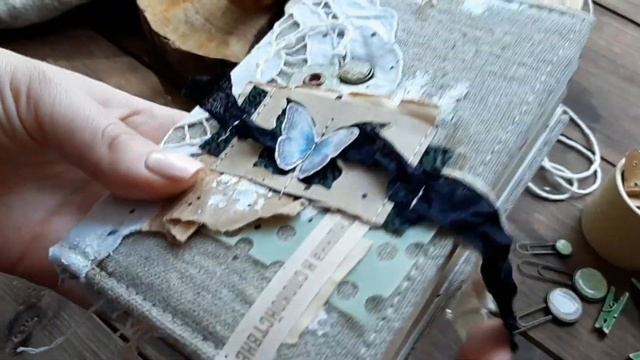 Обзор деревенского мини альбома/Скрапбукинг смотреть онлайн