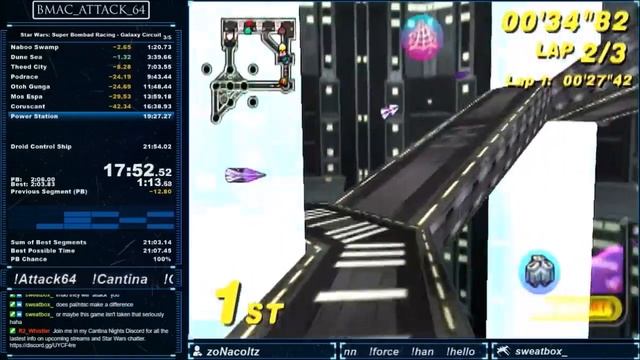 Star Wars: Super Bombad Racing - Power Station 3 Lap - 1:18.38 смотреть онлайн