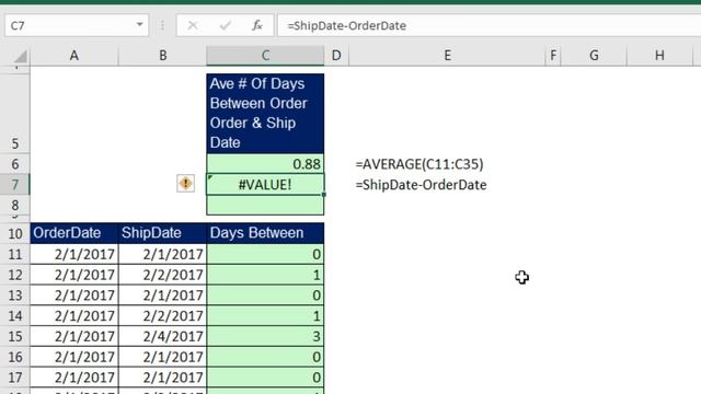 Excel Magic Trick 1388 Average Number of Days Between Order & Ship Date (Basic Array Formula Lesson смотреть онлайн