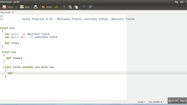 Abstract and Concrete Fields, Use of Multiple Traits # Scala Tutorial - 14 смотреть онлайн