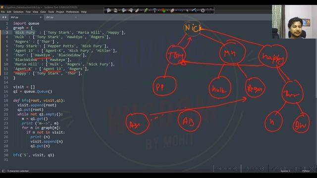 Find Hydra Member using Breadth First Search using Python in Hindi #datastructures смотреть онлайн