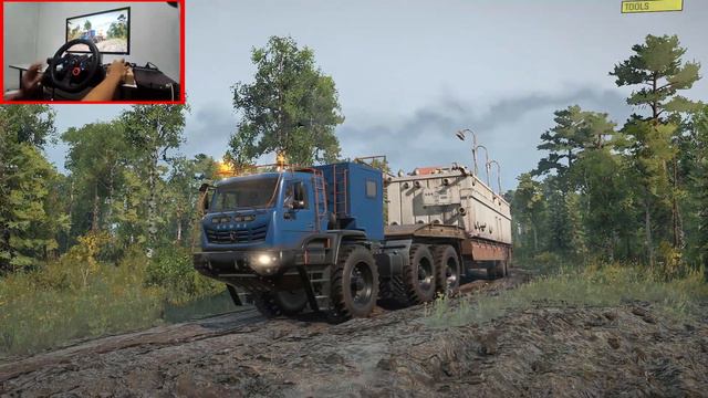 SnowRunner Mods - Kamaz Arctic 6345 6x6 Driving Offroad - Transport Construction Rig + Logitech G29 смотреть онлайн