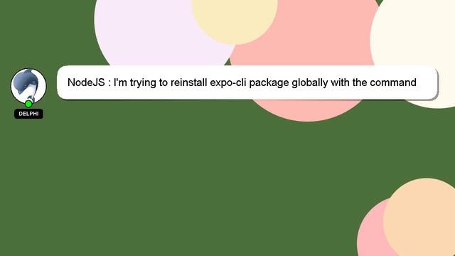 NodeJS : I'm trying to reinstall expo-cli package globally with the command sudo npm install --g ex смотреть онлайн