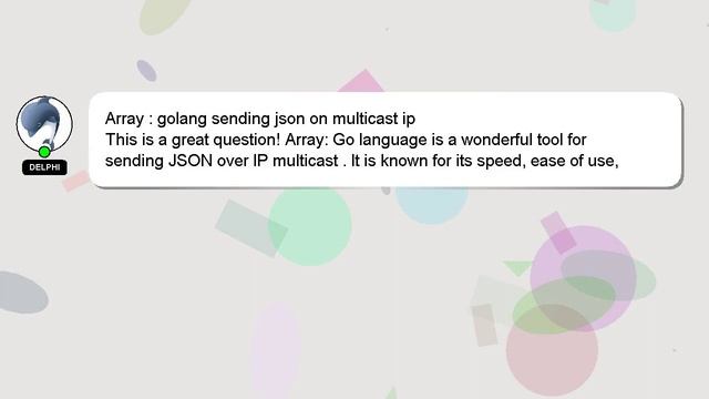 Array : golang sending json on multicast ip смотреть онлайн