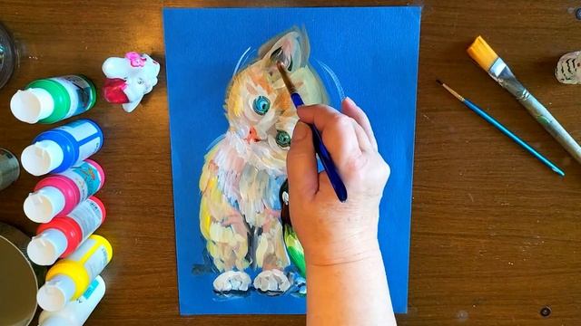 Как нарисовать кошку и попугая | How to draw a cat and a parrot. смотреть онлайн