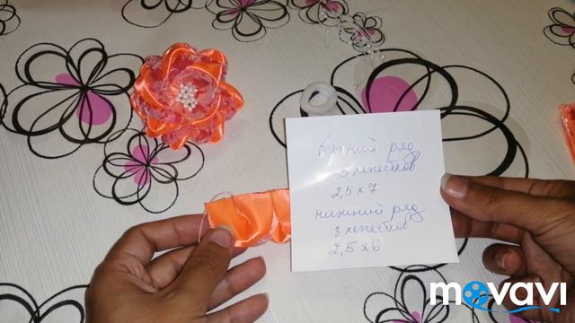 Пышные цветочки из органзы и атласа. Ribbon flower tutorial. DIY Kanzashi. Flores de fita. смотреть онлайн