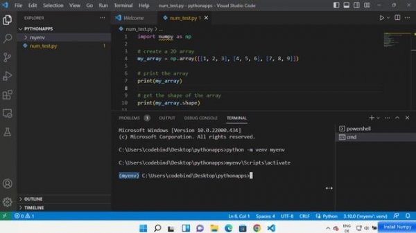 How To Install NumPy in Visual Studio Code on Windows 11 |  Setup NumPy Project in VSCode (2023)