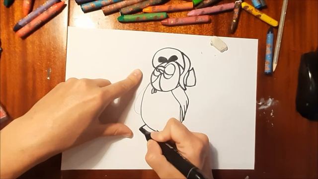 Рисуем по шагам Сову из советского мультфильма про Винни пуха. смотреть онлайн
