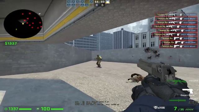 Стандартная разминка в CS:GO на карте Aim Botz перед игрой в ММ или Faceit смотреть онлайн