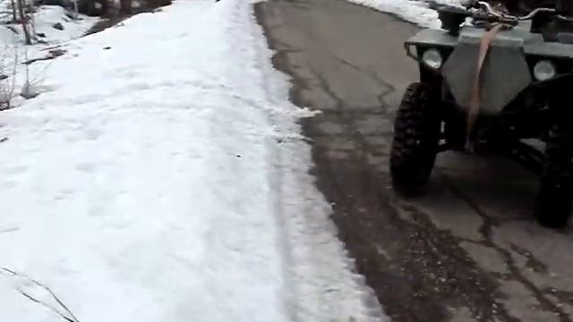 Самодельный квадроцикл. По последнему снегу. смотреть онлайн