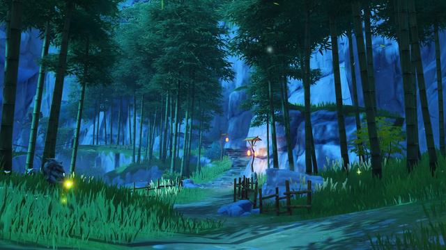 Genshin Impact - Bamboo Path Ambiance (birds, boars, nighttime bugs) смотреть онлайн