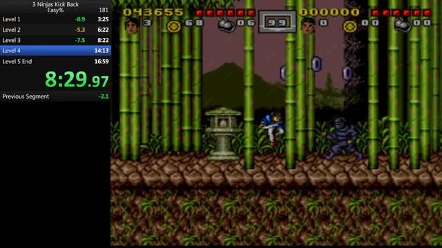 3 Ninjas Kick Back (SNES) Easy% Speedrun - 16:36.46 смотреть онлайн