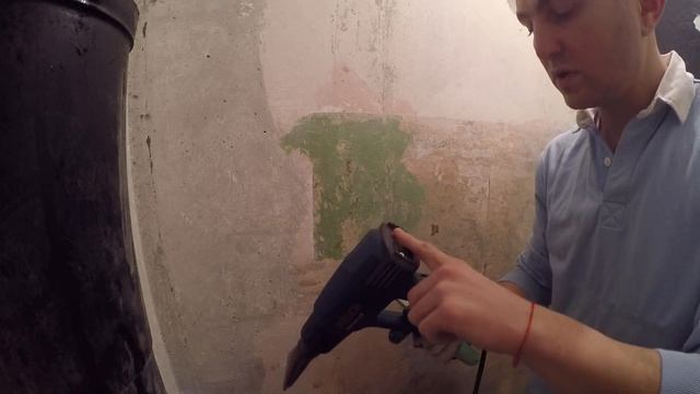 Как снять масляную краску со стены феном.Идеальный вариант!!!