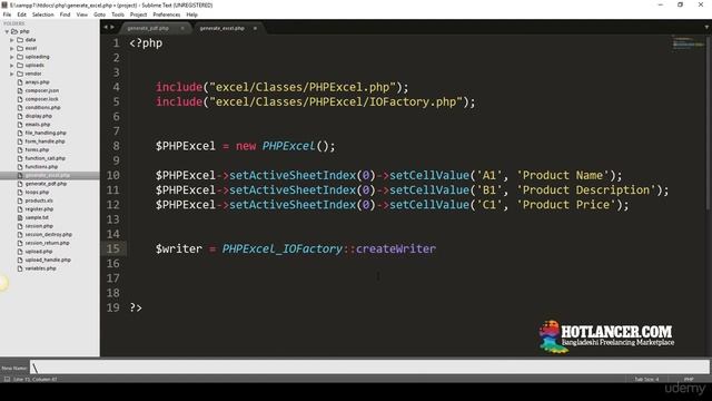 PHP mysqli tutorials 21 END Generate Excel file using PHP – HOTLancer смотреть онлайн