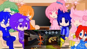 Реакция Попи плей тайм и Радужных друзей на FnF mod