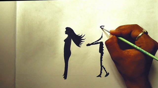 HOW TO DRAW BLACK & WHITE PAINTING WITH ACRYLIC COLORS || ACRYLIC PAINTING || DRAWING || ART смотреть онлайн
