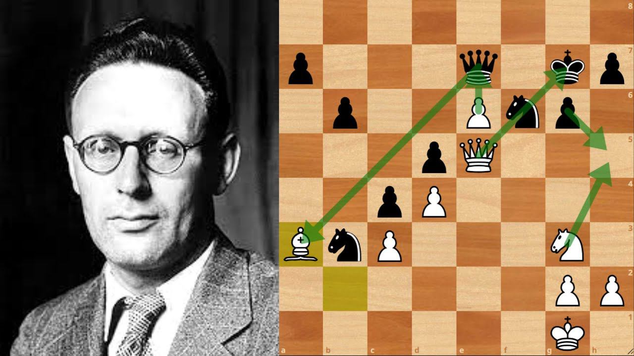 Красивая Жертва слона и коня подряд! Лучшая партия Михаила Ботвинника смотреть онлайн