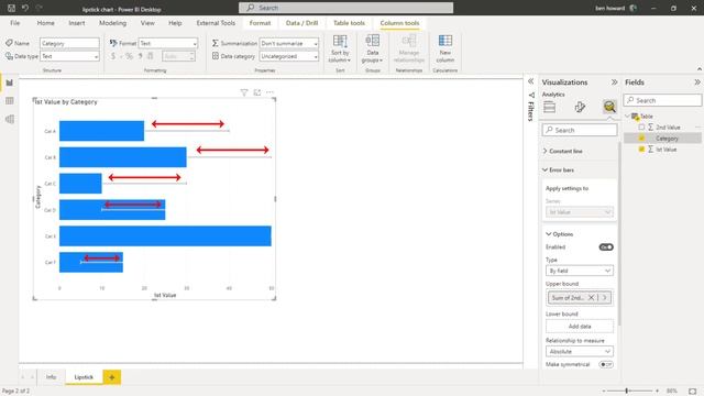 Create a Lipstick chart in Power BI смотреть онлайн