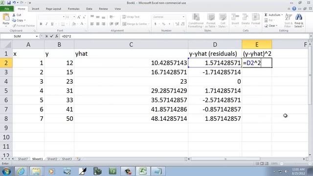 Excel 2010: Sum of the Squared Residuals смотреть онлайн