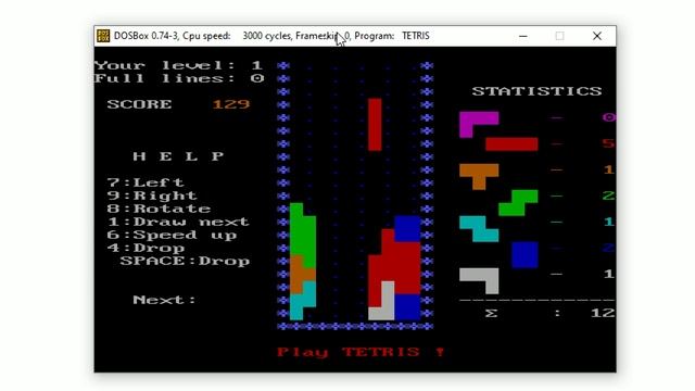 Tetris(1984) - Puzzle Video Game - Short Gameplay[DOS] смотреть онлайн