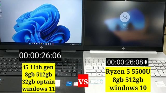 ryzen 5 5500u vs intel i5 11th gen | windows 11 vs windows 10 | booting Speed Test смотреть онлайн