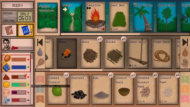 My Favorite Game is out of EA | Ep1: Warm Campfire and Cozy LeafBed | Card Survival Tropical Island смотреть онлайн