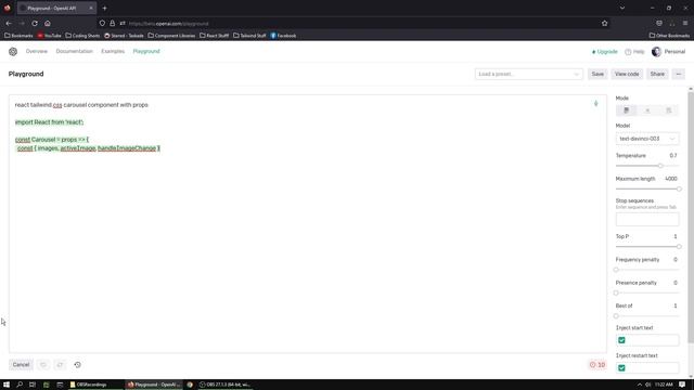 OpenAI React/Tailwind.css Carousel Component Generation смотреть онлайн