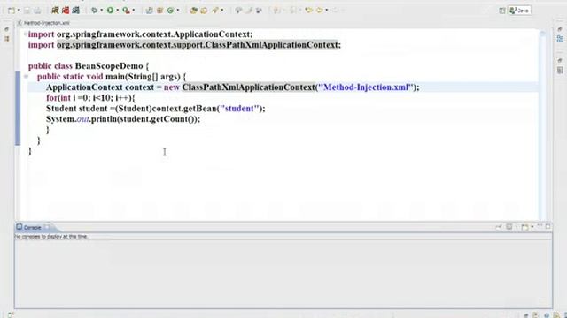 Spring Framework Tutorial Session 4 Spring Method Injection and Bean Scope смотреть онлайн