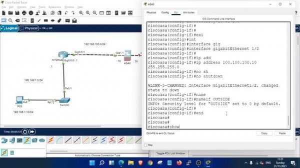 Basic Configuration of ASA in Cisco Packet tracer