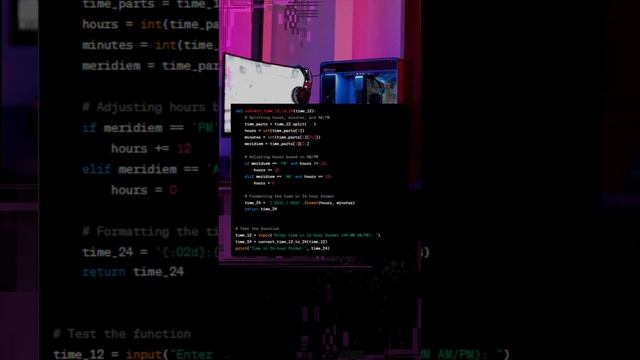 Python program to convert time from 12 hour to 24 hour format #shortsvideo смотреть онлайн