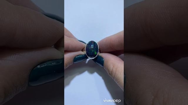 КОРОЛЕВСКИЙ ЧЁРНЫЙ ОПАЛ В РОСКОШНОМ КОЛЬЦЕ. РАЗМЕР 18.5.КАМЕНЬ 16.8/12 мм. Цена 25000₽ #черныйопал смотреть онлайн